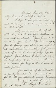 Letter from William Lloyd Garrison, Boston, [Mass.], to Henry Clarke Wright, Dec. 25, 1865