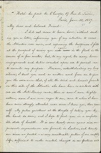 Letter from William Lloyd Garrison, Hotel du pont de l'Europe, 17 Rue de Turin, Paris, [France], to Elizabeth Pease Nichol, June 12, 1867
