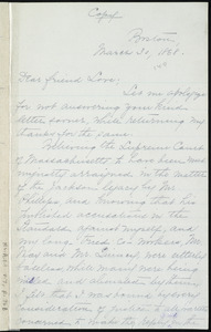 Copy of letter from William Lloyd Garrison, Boston, [Mass.], to Alfred Harry Love, March 30, 1868