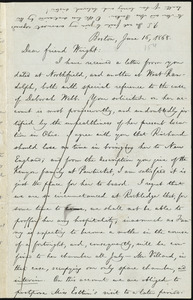 Letter from William Lloyd Garrison, Boston, [Mass.], to Henry Clarke Wright, June 16, 1868