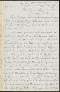 Letter from William Lloyd Garrison, Providence, [R.I.], to Fanny Garrison Villard, Sept. 15, 1870