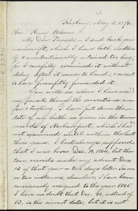 Letter from William Lloyd Garrison, Roxbury, [Mass.], to Henry Wilson, May 2, 1872