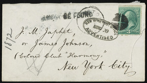 Letter from William Lloyd Garrison, Boston, [Mass.], to J. M. Japhet and James Johnson, August 9, 1872