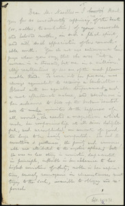 Rough draft of letter from William Lloyd Garrison to John Needles, Sept. 2, 1873