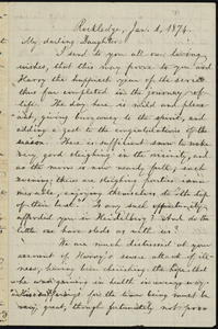 Letter from William Lloyd Garrison, Rockledge, [Roxbury, Mass.], to Fanny Garrison Villard, Jan. 1, 1874