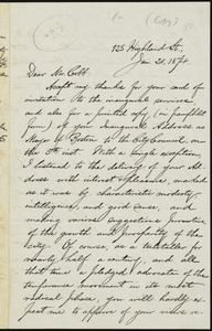 Letter from William Lloyd Garrison, 125 Highland St, to Samuel Crocker Cobb, Jan. 21, 1874