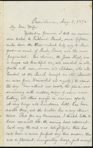 Letter from William Lloyd Garrison, Providence, [R.I.], to Helen Eliza Garrison, Aug. 1, 1874