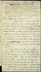 Draft of letter from William Lloyd Garrison, Roxbury, [Mass.], to George Dexter Robinson, March 14, 1876