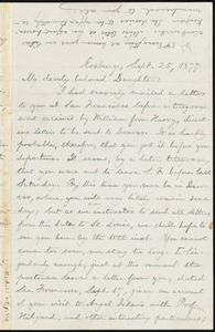 Letter from William Lloyd Garrison, Roxbury, [Mass.], to Fanny Garrison Villard, Sept. 25, 1877
