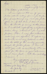 Letter from William Lloyd Garrison, Tarrytown, [N.Y.], July 31, 1878