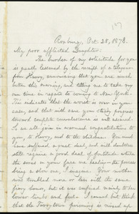 Letter from William Lloyd Garrison, Roxbury, [Mass.], to Fanny Garrison Villard, Oct. 28, 1878