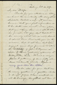 Letter from William Lloyd Garrison, Roxbury, [Mass.], to Wendell Phillips, Oct. 30, 1878