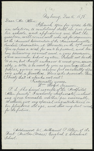 Letter from William Lloyd Garrison, Roxbury, [Mass.], to Nathaniel Topliff Allen, Dec. 18, 1878
