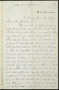 Letter from William Lloyd Garrison, Roxbury, [Mass.], to Samuel Johnson, Jan. 18, 1879