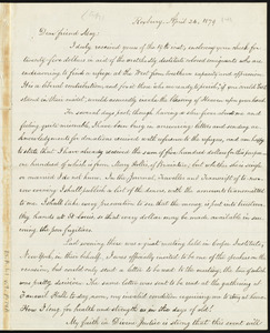 Letter from William Lloyd Garrison, Roxbury, [Mass.], to Samuel May, April 24, 1879