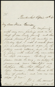 Letter from Charles P. Adams, Pawtucket, [R.I.], to William Lloyd Garrison, April 10th [18]68