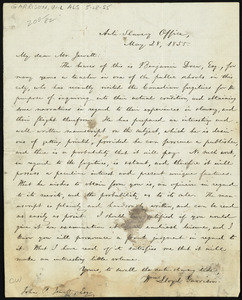 Letter from William Lloyd Garrison, Anti-Slavery Office, [Boston, Mass.], to John Punchard Jewett, May 28, 1855