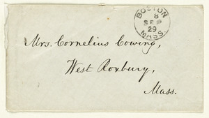 Letter from William Lloyd Garrison, Roxbury, [Mass.], to Mrs. Cornelius Cowing, Sept. 28, 1875
