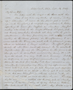 Letter from William Lloyd Garrison, Cleveland, Ohio, to Helen Eliza Garrison, Sept. 18, 1847