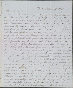 Letter from William Lloyd Garrison, Boston, [Mass.], to George William Benson, Dec. 17, 1847