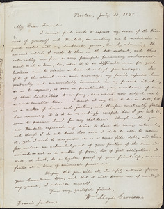 Letter from William Lloyd Garrison, Boston, [Mass.], to Francis Jackson, July 13, 1848
