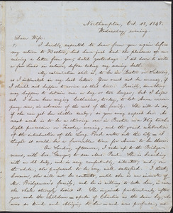 Letter from William Lloyd Garrison, Northampton, [Mass.], to Helen Eliza Garrison, Oct. 18, 1848, Wednesday evening