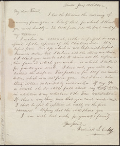 Letter from Frederick Samuel Cabot, Boston, [Mass.], to Maria Weston Chapman, Jan'y 12th, 1844