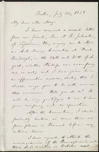 Letter from William Lloyd Garrison, Boston, [Mass.], to Samuel May, July 20, 1858