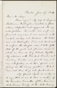 Letter from William Lloyd Garrison, Boston, [Mass.], to Samuel May ...