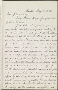 Letter from William Lloyd Garrison, Boston, [Mass.], to Samuel May, May 5, 1868