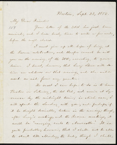 Letter from William Lloyd Garrison, Boston, [Mass.], to Samuel Joseph May, Sept. 23, 1853