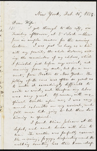 Letter from William Lloyd Garrison, New York, to Helen Eliza Garrison, Feb. 16, 1854