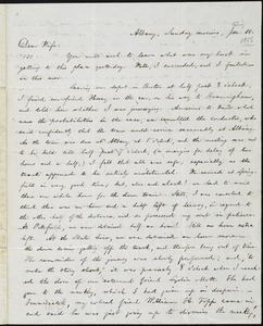 Letter from William Lloyd Garrison, Albany, [NY], to Helen Eliza Garrison, Sunday morning, [Feb.] 10, [1856]