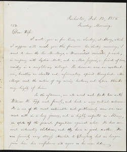 Letter from William Lloyd Garrison, Rochester, [NY], to Helen Eliza Garrison, Feb. 12, 1856, Tuesday Morning