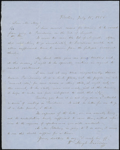 Letter from William Lloyd Garrison, Boston, [Mass.], to Samuel May, July 15, 1856