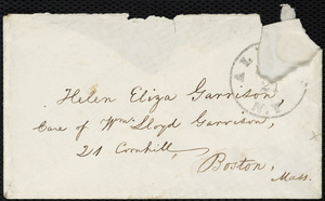 Letter from William Lloyd Garrison, Utica, [NY], to Helen Eliza Garrison, Feb. 18, 1857