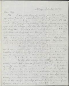 Letter from William Lloyd Garrison, Albany, [NY], to Helen Eliza Garrison, Feb. 21, 1857