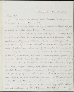 Letter from William Lloyd Garrison, New York, to Helen Eliza Garrison, May 13, 1857