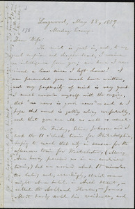 Letter from William Lloyd Garrison, Longwood, [PA], to Helen Eliza Garrison, May 18, 1857, Monday Evening
