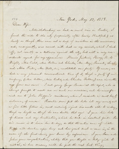 Letter from William Lloyd Garrison, New York, to Helen Eliza Garrison, May 12, 1858