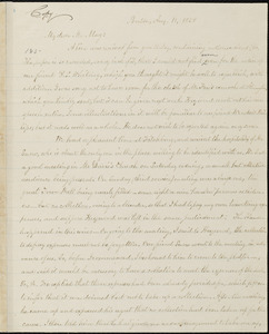 Copy of letter from William Lloyd Garrison, Boston, [Mass.], to Samuel May, Aug. 11, 1858