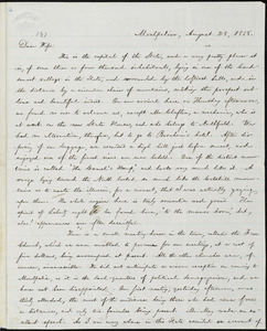 Letter from William Lloyd Garrison, Montpelier, [Vt.], to Helen Eliza Garrison, August 28, 1858