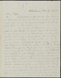 Letter from William Lloyd Garrison, Christiana, [Pa.], to Helen Eliza Garrison, Oct. 9, 1858