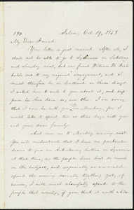 Letter from William Lloyd Garrison, Salem, [Ohio], to Samuel Joseph May, Oct. 19, 1858