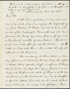 Letter from William Lloyd Garrison, Cleveland, [Ohio], to Helen Eliza Garrison, Oct. 20, 1858