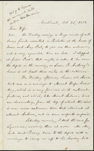 Letter from William Lloyd Garrison, Cortland, [Pa.], to Helen Eliza Garrison, Oct. 25, 1858
