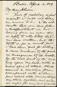 Letter from William Lloyd Garrison, Boston, [Mass.], to Oliver Johnson, April 16, 1859