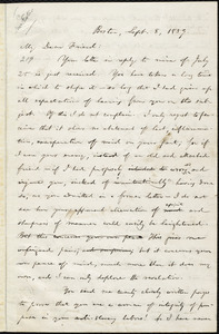 Draft of letter from William Lloyd Garrison, Boston, [Mass.], to Abby Kelley Foster, Sept. 8, 1859