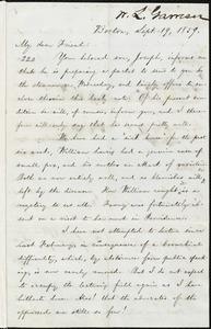 Letter from William Lloyd Garrison, Boston, [Mass.], to Samuel Joseph May, Sept. 19, 1859