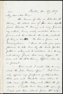 Letter from William Lloyd Garrison, Boston, [Mass.], to James Miller M'Kim, Dec. 17, 1859